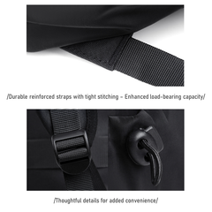 Stylish & Functional Black/Blue/Gray Backpack – Waterproof, USB-Charging, Ergonomic & Travel-Friendly | V6039