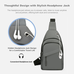 Large Capacity Men's Chest Bag / Crossbody Bag / Sling Bag - PU Leather Coated Fabric Bag for Men (Single Shoulder & Slung Styles) | V6859