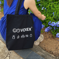 Cool Cat with Attitude Cartoon Tote - VOREX Edgy Animated Design Canvas Bag, Stylish & Lightweight (Beige & Black)