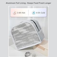 Insulated Lunch Bag for Work, School & Travel - Keep Food Hot/Cold, Durable Fabric with Front Pocket, Portable & Foldable Bento Bag (Blue/Brown) | R10954-5