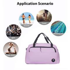 Vorex Large-Capacity Waterproof Sports & Travel Duffel Bag - Lightweight Multi-Carry Gym Bag with Side Pocket (Purple/Blue/Black)