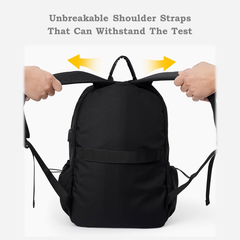 Stylish & Functional Black/Blue/Gray Backpack – Waterproof, USB-Charging, Ergonomic & Travel-Friendly | V6039