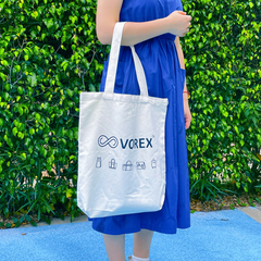 Cool Cat with Attitude Cartoon Tote - VOREX Edgy Animated Design Canvas Bag, Stylish & Lightweight (Beige & Black)