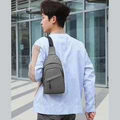 Large Capacity Men's Chest Bag / Crossbody Bag / Sling Bag - PU Leather Coated Fabric Bag for Men (Single Shoulder & Slung Styles) | V6859
