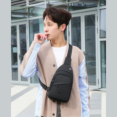 Large Capacity Men's Chest Bag / Crossbody Bag / Sling Bag - PU Leather Coated Fabric Bag for Men (Single Shoulder & Slung Styles) | V6859