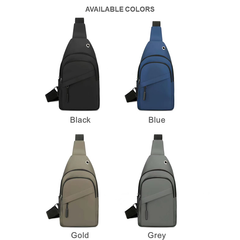 Large Capacity Men's Chest Bag / Crossbody Bag / Sling Bag - PU Leather Coated Fabric Bag for Men (Single Shoulder & Slung Styles) | V6859