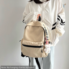 Lightweight Solid Color Small Backpack for Women - Korean Style Cute School Bag, Large Capacity for Middle/High School & College Students, Laptop Backpack | 341