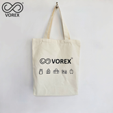 VOREX Women's Canvas Tote with Letter Print Lightweight Roomy & Everyday Essential (Beige/Black)