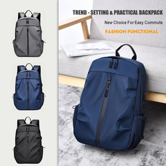 Stylish & Functional Black/Blue/Gray Backpack – Waterproof, USB-Charging, Ergonomic & Travel-Friendly | V6039
