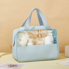 3-in-1 Transparent Waterproof Toiletry Bag Set – Pink & White Travel Makeup Organizer (Small/Medium/Large), Foldable Cosmetic Storage for Gym, Beach, Swimming & Daily Use | RMB3in1