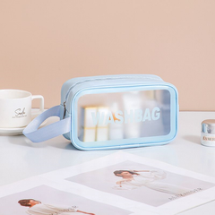 2025 Women's Travel Makeup Bag - Large Capacity Waterproof Portable Handbag for Cosmetics & Toiletries (Pink/Blue) | RWA3in1