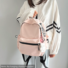 Lightweight Solid Color Small Backpack for Women - Korean Style Cute School Bag, Large Capacity for Middle/High School & College Students, Laptop Backpack | 341