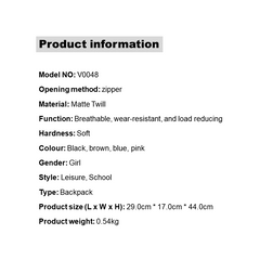 V0048 Youthful Vitality Backpack for Travel, School, and Everyday Use