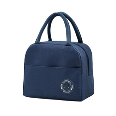 Insulated Lunch Bag for Work, School & Travel - Keep Food Hot/Cold, Durable Fabric with Front Pocket, Portable & Foldable Bento Bag (Blue/Brown) | R10954-5