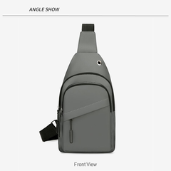 Large Capacity Men's Chest Bag / Crossbody Bag / Sling Bag - PU Leather Coated Fabric Bag for Men (Single Shoulder & Slung Styles) | V6859