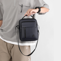Men's Stylish & Functional Waterproof Nylon Shoulder Bag (Black) | Anti-Theft, Multi-Compartment | V8654