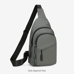 Large Capacity Men's Chest Bag / Crossbody Bag / Sling Bag - PU Leather Coated Fabric Bag for Men (Single Shoulder & Slung Styles) | V6859