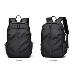 Stylish & Functional Black/Blue/Gray Backpack – Waterproof, USB-Charging, Ergonomic & Travel-Friendly | V6039