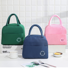 Insulated Lunch Bag for Work, School & Travel - Keep Food Hot/Cold, Durable Fabric with Front Pocket, Portable & Foldable Bento Bag (Blue/Brown) | R10954-5