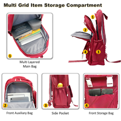 VOREX 2-in-1 Design! Unisex Backpack with Multiple Pockets & Huge Capacity, Ideal for Students and Travelers (Red & Black) | VJH294
