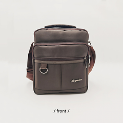 Brown Oxford Fabric Shoulder Bag – Stylish & Functional, Zipper Compartments, Adjustable Strap, for Casual & Business Use | V8827