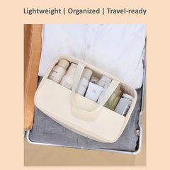 3-in-1 Transparent Waterproof Toiletry Bag Set – Pink & White Travel Makeup Organizer (Small/Medium/Large), Foldable Cosmetic Storage for Gym, Beach, Swimming & Daily Use | RMB3in1