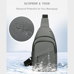 Large Capacity Men's Chest Bag / Crossbody Bag / Sling Bag - PU Leather Coated Fabric Bag for Men (Single Shoulder & Slung Styles) | V6859