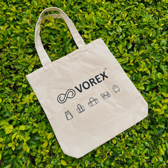 Cool Cat with Attitude Cartoon Tote - VOREX Edgy Animated Design Canvas Bag, Stylish & Lightweight (Beige & Black)