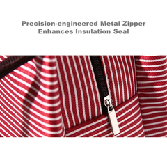 Stylish Insulated Lunch Bag for Adults & Kids - Perfect for Work, School & Office (Crimson Red/Light Blue) | R10954-14