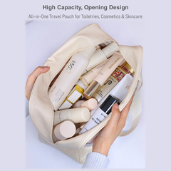 3-in-1 Transparent Waterproof Toiletry Bag Set – Pink & White Travel Makeup Organizer (Small/Medium/Large), Foldable Cosmetic Storage for Gym, Beach, Swimming & Daily Use | RMB3in1