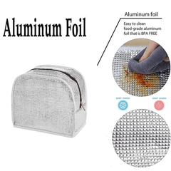 Insulated Lunch Bag for Work, School & Travel - Keep Food Hot/Cold, Durable Fabric with Front Pocket, Portable & Foldable Bento Bag (Blue/Brown) | R10954-5