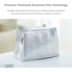 Stylish Insulated Lunch Bag for Adults & Kids - Perfect for Work, School & Office (Crimson Red/Light Blue) | R10954-14