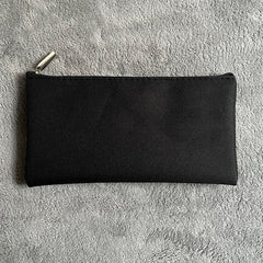 Oxford Cloth Multi-Use Organizer Pouch | Pen Case & Stationery Holder (21x10cm) | Zipper Seal | Black & Cream | V002