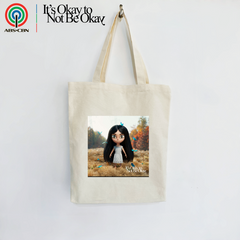 VOREX Drama Tote - 12oz Cotton (Off-White/Black) | It's Okay to Not Be Okay Co-Branded