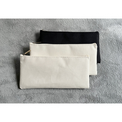 Oxford Cloth Multi-Use Organizer Pouch | Pen Case & Stationery Holder (21x10cm) | Zipper Seal | Black & Cream | V002
