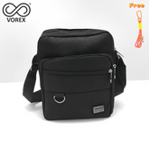 VOREX Black Multi-functional Men's Shoulder Bag - Crossbody/Handheld/Shoulder, 4 Zips, Anti-theft, Durable & Slim | V09