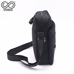 VOREX Black Multi-functional Men's Shoulder Bag - Crossbody/Handheld/Shoulder, 4 Zips, Anti-theft, Durable & Slim | V09