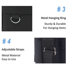 VOREX Black Multi-functional Men's Shoulder Bag - Crossbody/Handheld/Shoulder, 4 Zips, Anti-theft, Durable & Slim | V09