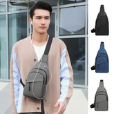 Large Capacity Men's Chest Bag / Crossbody Bag / Sling Bag - PU Leather Coated Fabric Bag for Men (Single Shoulder & Slung Styles) | V6859