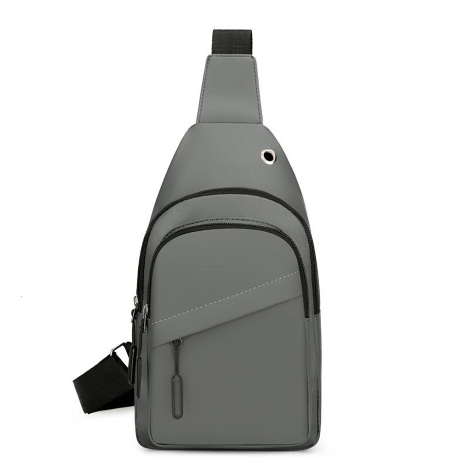 Large Capacity Men's Chest Bag / Crossbody Bag / Sling Bag - PU Leather Coated Fabric Bag for Men (Single Shoulder & Slung Styles) | V6859