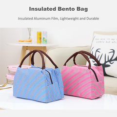Stylish Insulated Lunch Bag for Adults & Kids - Perfect for Work, School & Office (Crimson Red/Light Blue) | R10954-14