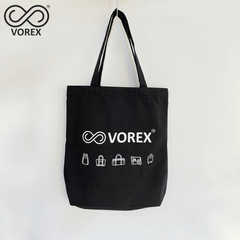 VOREX Women's Canvas Tote with Letter Print Lightweight Roomy & Everyday Essential (Beige/Black）