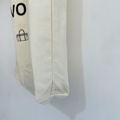 VOREX Women's Canvas Tote with Letter Print Lightweight Roomy & Everyday Essential (Beige/Black）