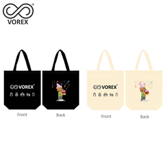 Birthday Bear Cartoon - VOREX Cute Gift Tote Bag, Animated Design for Party & Celebrations (Beige & Black)