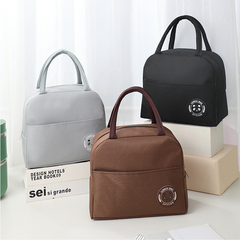 Insulated Lunch Bag for Work, School & Travel - Keep Food Hot/Cold, Durable Fabric with Front Pocket, Portable & Foldable Bento Bag (Blue/Brown) | R10954-5