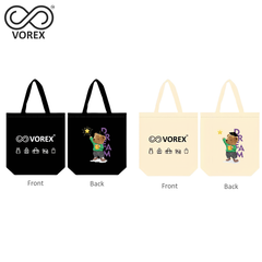 Dream Chaser Bear with Star - VOREX Inspirational Cartoon Tote Bag, Cute Animated Design for Goal Setters (Beige & Black)