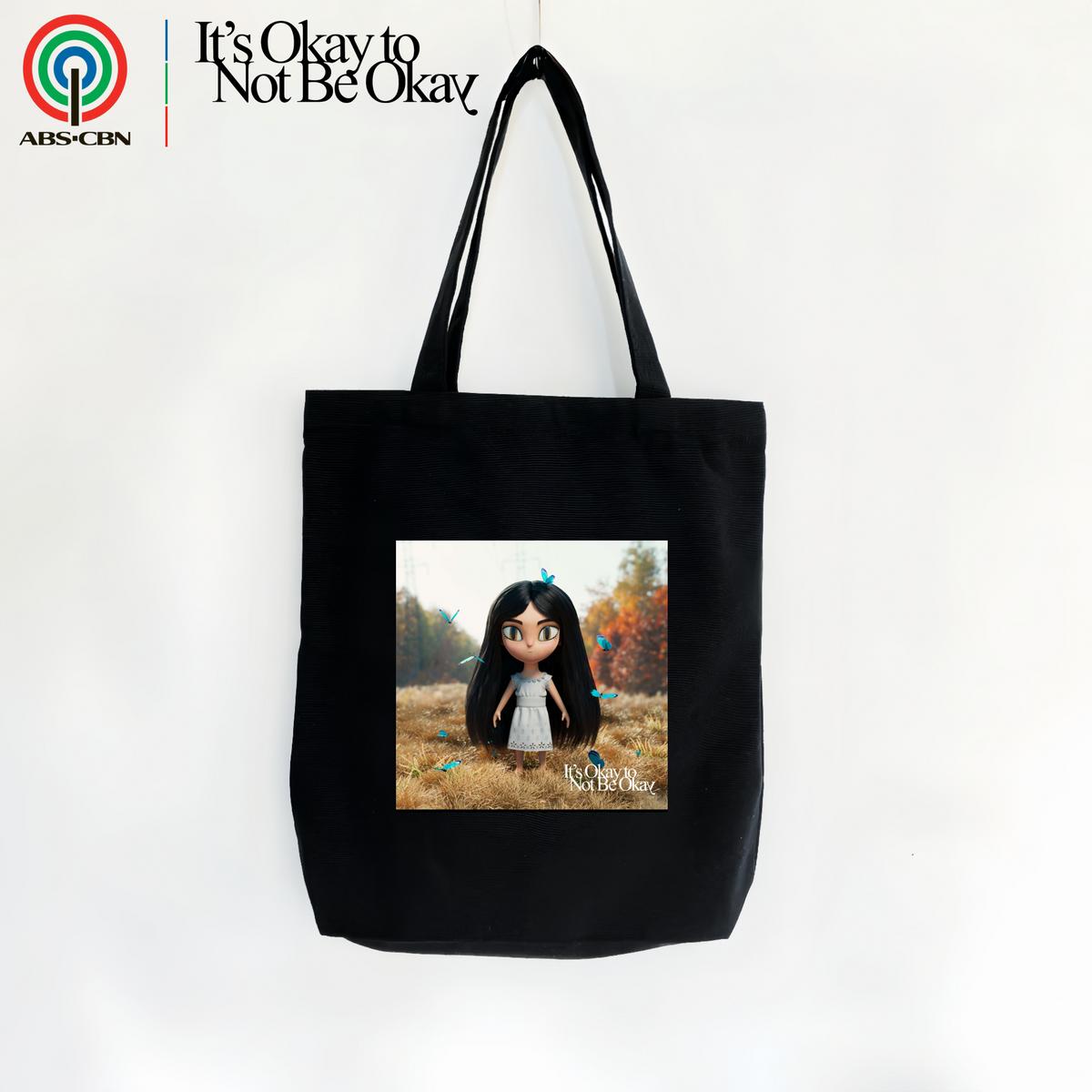 VOREX Drama Tote - 12oz Cotton (Off-White/Black) | It's Okay to Not Be Okay Co-Branded