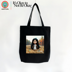 VOREX Drama Tote - 12oz Cotton (Off-White/Black) | It's Okay to Not Be Okay Co-Branded