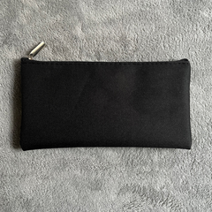 Oxford Cloth Multi-Use Organizer Pouch | Pen Case & Stationery Holder (21x10cm) | Zipper Seal | Black & Cream | V002