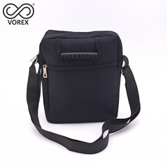 VOREX Black Multi-functional Men's Shoulder Bag - Crossbody/Handheld/Shoulder, 4 Zips, Anti-theft, Durable & Slim | V09